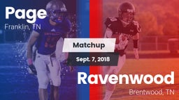 Matchup: Page  vs. Ravenwood  2018