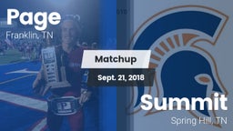 Matchup: Page  vs. Summit  2018