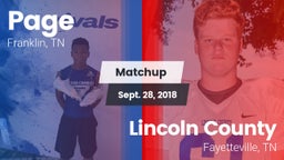 Matchup: Page  vs. Lincoln County  2018