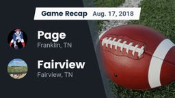 Recap: Page  vs. Fairview  2018