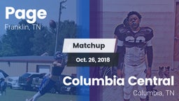 Matchup: Page  vs. Columbia Central  2018