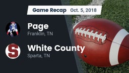 Recap: Page  vs. White County  2018