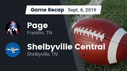 Recap: Page  vs. Shelbyville Central  2019