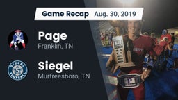Recap: Page  vs. Siegel  2019