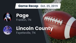 Recap: Page  vs. Lincoln County  2019