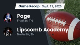 Recap: Page  vs. Lipscomb Academy 2020