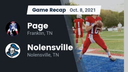 Recap: Page  vs. Nolensville  2021