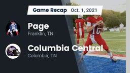 Recap: Page  vs. Columbia Central  2021