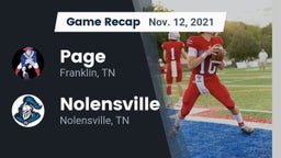 Recap: Page  vs. Nolensville  2021