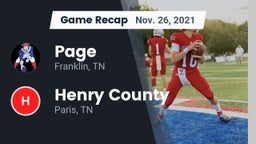 Recap: Page  vs. Henry County  2021
