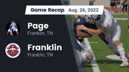 Recap: Page  vs. Franklin  2022