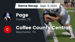 Recap: Page  vs. Coffee County Central  2022