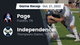 Recap: Page  vs. Independence  2022
