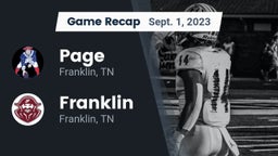 Recap: Page  vs. Franklin  2023