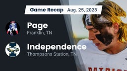 Recap: Page  vs. Independence  2023