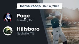 Recap: Page  vs. Hillsboro  2023