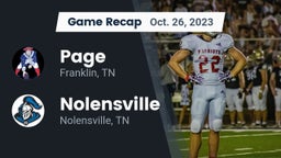 Recap: Page  vs. Nolensville  2023