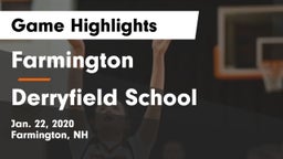 Farmington  vs Derryfield School Game Highlights - Jan. 22, 2020