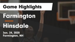 Farmington  vs Hinsdale  Game Highlights - Jan. 24, 2020