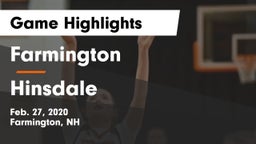 Farmington  vs Hinsdale  Game Highlights - Feb. 27, 2020