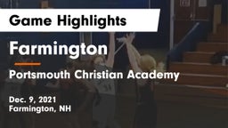 Farmington  vs Portsmouth Christian Academy  Game Highlights - Dec. 9, 2021