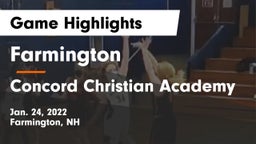 Farmington  vs Concord Christian Academy Game Highlights - Jan. 24, 2022