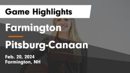 Farmington  vs Pitsburg-Canaan Game Highlights - Feb. 20, 2024