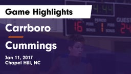 Carrboro  vs Cummings  Game Highlights - Jan 11, 2017