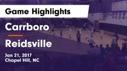 Carrboro  vs Reidsville  Game Highlights - Jan 21, 2017