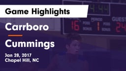 Carrboro  vs Cummings  Game Highlights - Jan 28, 2017