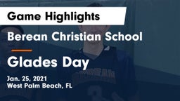 Berean Christian School vs Glades Day Game Highlights - Jan. 25, 2021