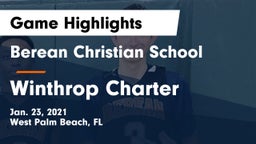 Berean Christian School vs Winthrop Charter Game Highlights - Jan. 23, 2021