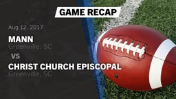 Recap: Mann  vs. Christ Church Episcopal  2017