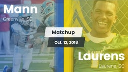 Matchup: Mann vs. Laurens  2018