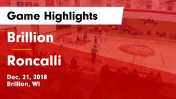 Brillion  vs Roncalli  Game Highlights - Dec. 21, 2018
