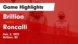 Brillion  vs Roncalli  Game Highlights - Feb. 3, 2022