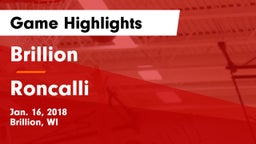 Brillion  vs Roncalli  Game Highlights - Jan. 16, 2018