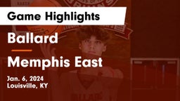 Ballard  vs Memphis East  Game Highlights - Jan. 6, 2024