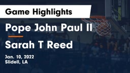 Pope John Paul II vs Sarah T Reed Game Highlights - Jan. 10, 2022