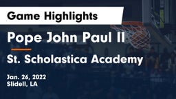 Pope John Paul II vs St. Scholastica Academy Game Highlights - Jan. 26, 2022