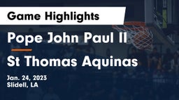 Pope John Paul II vs St Thomas Aquinas Game Highlights - Jan. 24, 2023