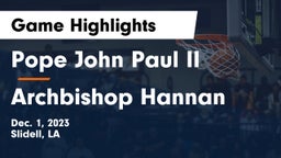 Pope John Paul II vs Archbishop Hannan Game Highlights - Dec. 1, 2023