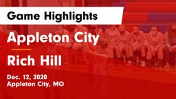 Appleton City  vs Rich Hill  Game Highlights - Dec. 12, 2020