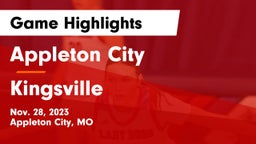 Appleton City  vs Kingsville  Game Highlights - Nov. 28, 2023