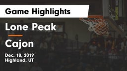 Lone Peak  vs Cajon  Game Highlights - Dec. 18, 2019