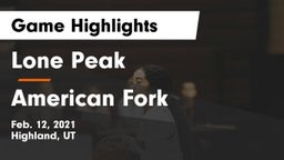 Lone Peak  vs American Fork  Game Highlights - Feb. 12, 2021