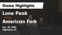 Lone Peak  vs American Fork  Game Highlights - Jan. 20, 2023