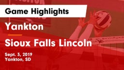Yankton  vs Sioux Falls Lincoln  Game Highlights - Sept. 3, 2019