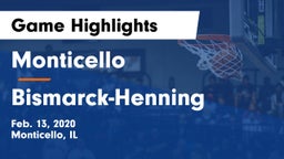 Monticello  vs Bismarck-Henning  Game Highlights - Feb. 13, 2020