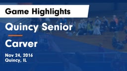 Quincy Senior  vs Carver  Game Highlights - Nov 24, 2016
